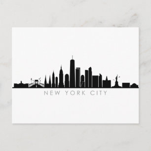 ニューヨークNYCマンハッテンUSAシティスカイラインシルエット ポストカード