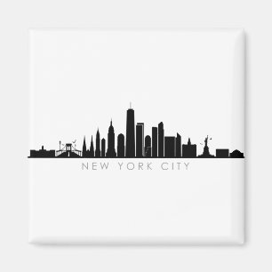 ニューヨークNYCマンハッテンUSAシティスカイラインシルエット マグネット