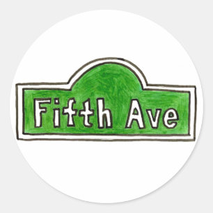 ニューヨークNYC 5th Fifth Avenue通りサインシール ラウンドシール