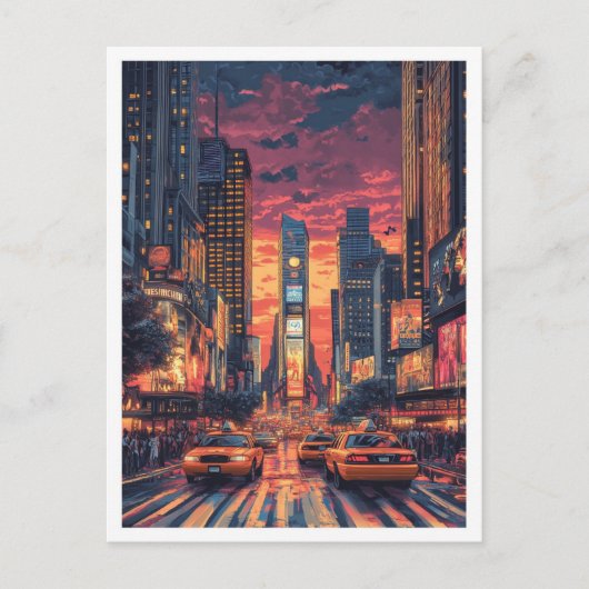 ニューヨークUSAヴィンテージイラストレーション旅行 ポストカード (正面)