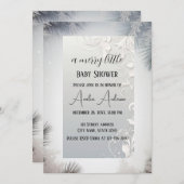 ニューヨーデザイン ゴールド エレガント ベビーシャワー 招待状 (正面/裏面)