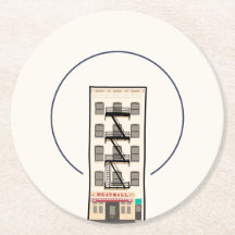 ニューヨーモダンク建築アートワークドリンクコースター