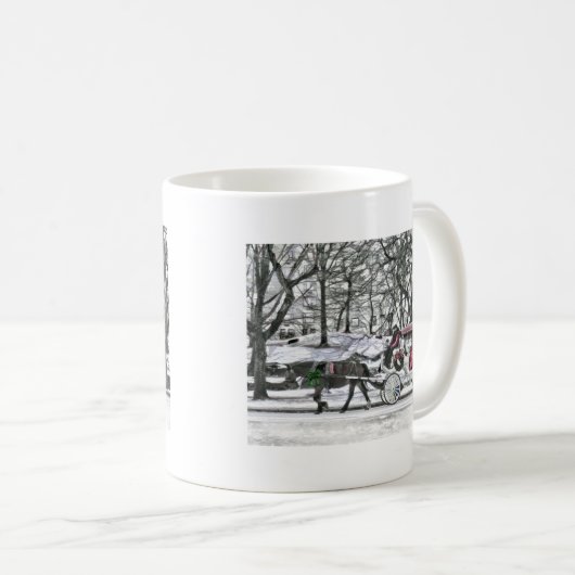 ニューヨー描ク市の馬車 コーヒーマグカップ (正面右)