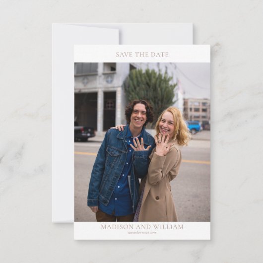 ニューヨー結婚クのカスタム写真日付を保存 招待状 (裏面)