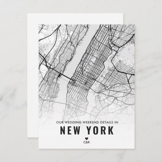 ニューヨー結婚クの週末詳細 エンクロージャーカード (正面/裏面)