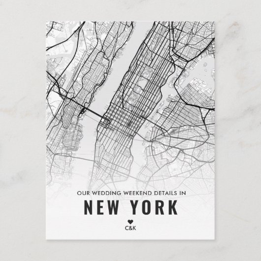 ニューヨー結婚クの週末詳細 エンクロージャーカード (正面)