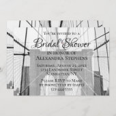 ニューヨー結婚クのNYCブルックリンブリッジブライダルシャワー 招待状 (正面/裏面)
