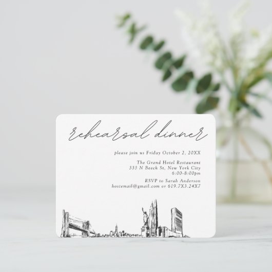 ニューヨー結婚ク市のリハエレガントーサルディナー エンクロージャーカード (スタンド正面)