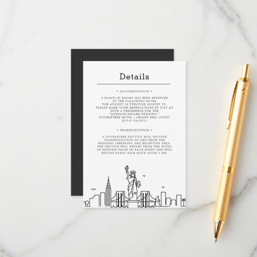 ニューヨー結婚ク | ゲスト詳細情報 エンクロージャーカード (正面/裏面インサイチュ)