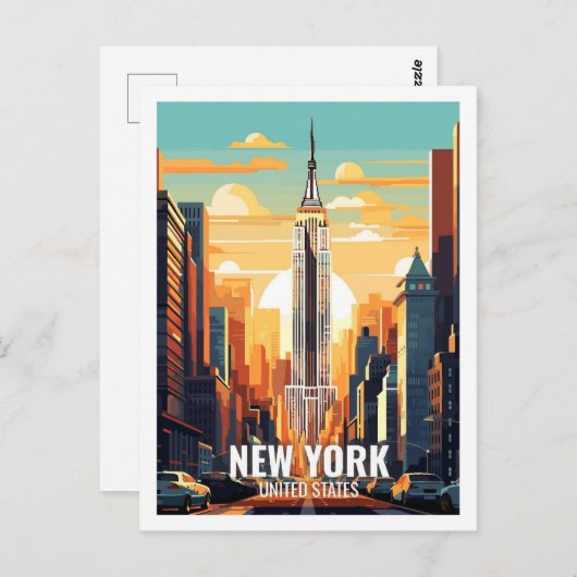 ニューヨー統一されたク州の有名な旅行場所 ポストカード (正面/裏面)