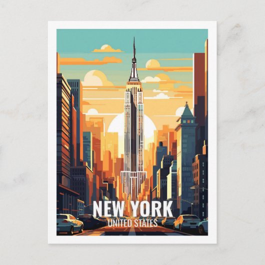 ニューヨー統一されたク州の有名な旅行場所 ポストカード (正面)