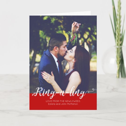 ニューライウィズリングや輪-e – リン初めてのクリスマスズホリデー シーズンカード (正面)