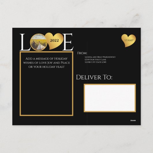 ニューライウェズ夫人のホリデーカードとしての最初のクリスマス シーズンポストカード (裏面)