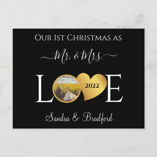 ニューライウェズ夫人のホリデーカードとしての最初のクリスマス シーズンポストカード (正面)