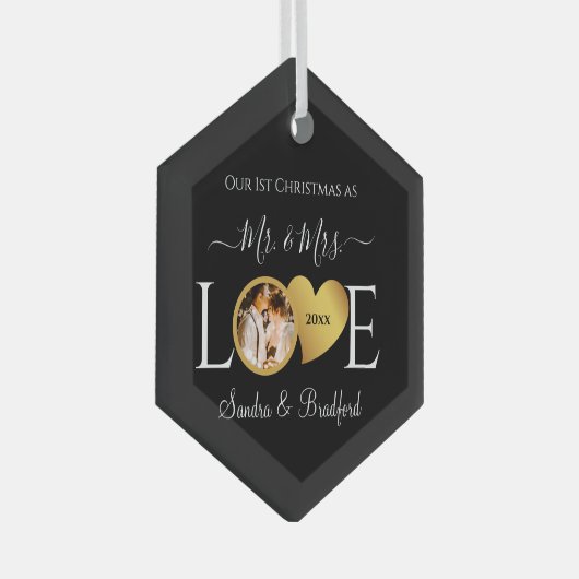 ニューライウェズ夫人の休日としての最初のクリスマス ガラスオーナメント (正面右)