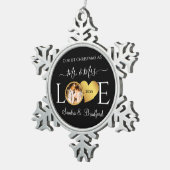 ニューライウェズ夫人の休日としての最初のクリスマス スノーフレークピューターオーナメント (右)