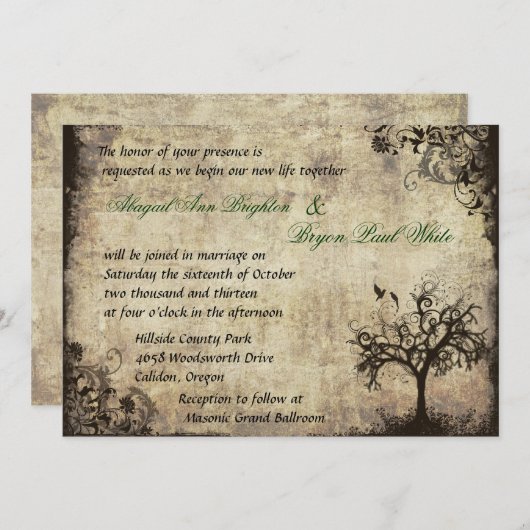 ニューライフヴィンテージウェディング招待状 招待状 (正面/裏面)