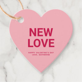 ニューラブピンクハートかわいいバレンタインデーカスタム フェイバータグ