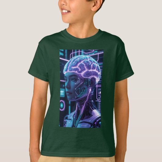 ニューラルネクサス未来的AIサイバーパンク Tシャツ (正面)