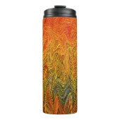 「ニューラルファイアストーム」抽象芸術イエローオレンジ タンブラー (正面)