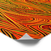 「ニューラルファイアストーム」抽象芸術イエローオレンジ ポスター (角)