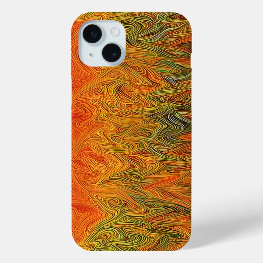 「ニューラルファイアストーム」抽象芸術イエローオレンジ Case-Mate iPhoneケース (裏面)