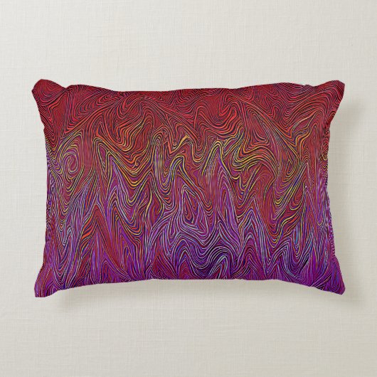 「ニューラルファイアストーム」抽象芸術」赤紫 アクセントクッション (正面)