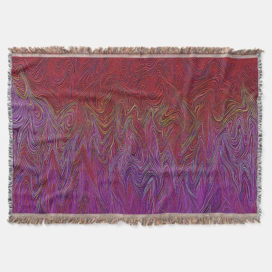 「ニューラルファイアストーム」抽象芸術」赤紫 スローブランケット (正面)
