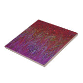 「ニューラルファイアストーム」抽象芸術」赤紫 タイル (側面)