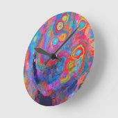 「ニューラル・ファイアストーム」 ラウンド壁時計 (傾斜)