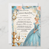 ニューランプアイボリーアイススカイ金ゴールドライトブルーキンセアニェラ 招待状 (正面)