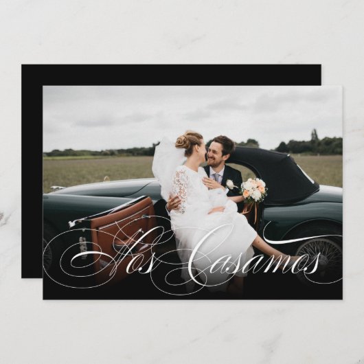 ニューリスペインのウェズはカサドスFoto Nos Casamosを受信 案内状 (正面/裏面)