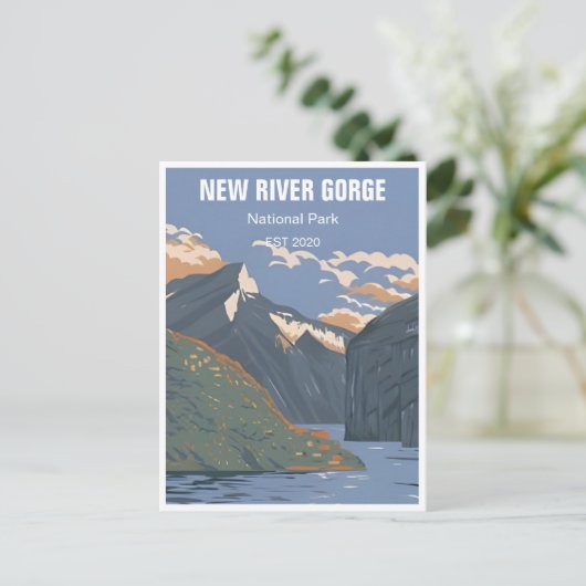 ニューリバーゲナショナルパークウェストバージニア橋 ポストカード (スタンド正面)