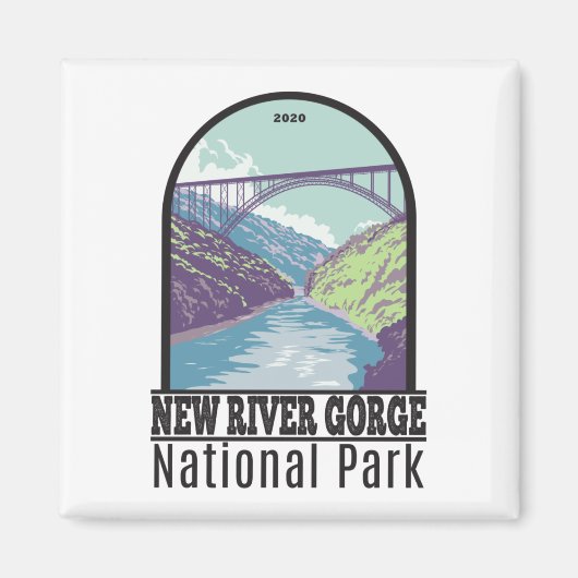 ニューリバーゲナショナルパークウェストバージニア橋 マグネット (正面)