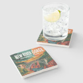 ニューリバーゲナショナルパークウォーターカラーデザイン ストーンコースター (横)