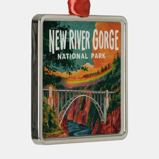 ニューリバーゲナショナルパークウォーターカラーデザイン メタルオーナメント (右)