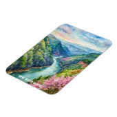 ニューリバーゲナショナルパークウォーターカラー絵画ズ マグネット (左側)