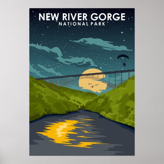 ニューリバーゲナショナルパークヴィンテージトラベルアート ポスター (正面)