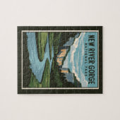 ニューリバーゴージェナショナルパークミニマルイラストレーション ジグソーパズル (横)