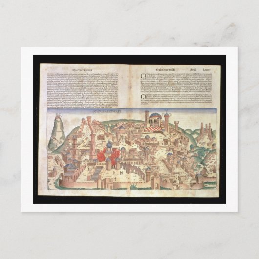 ニュールンベルクからエルサレムの都市のビュー ポストカード (正面)