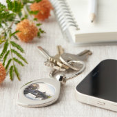 ニュールンベルクの古い中世の橋の上に日没 キーホルダー (側面)