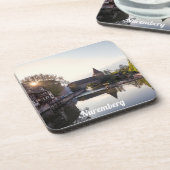 ニュールンベルクの古い中世の橋の上に日没 コースター (左側)