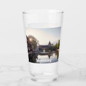 ニュールンベルクの古い中世の橋の上に日没 タンブラーグラス (裏面)