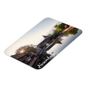 ニュールンベルクの古い中世の橋の上に日没 マグネット (左側)