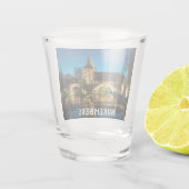 ニュールンベルクの夜の古い中世の橋 ショットグラス (裏面)