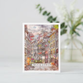 ニュールンベルクドイツ有名な旅行プレイスウォーターカラー ポストカード (スタンド正面)