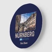 ニュールンベルクヴィンテージババリアドイツ記念物 ラージ壁時計 (傾斜)