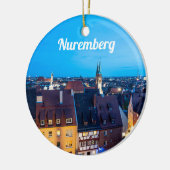 ニュールンベルク旧市街の夜景 セラミックオーナメント (左)