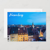 ニュールンベルク旧市街の夜景 ポストカード (正面/裏面)