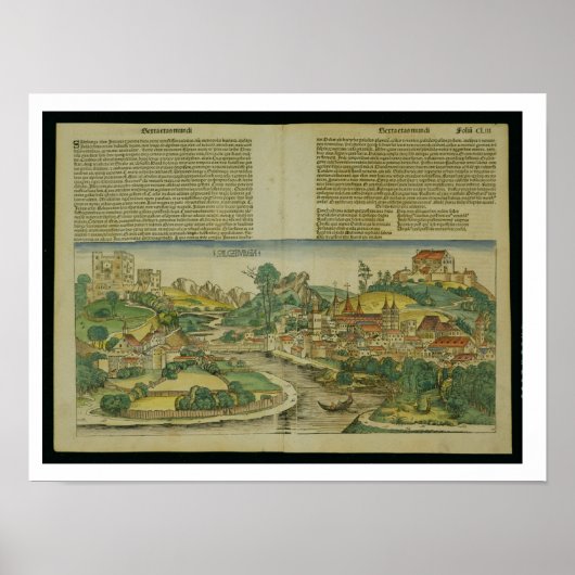 ニュールンベルクChrからのザルツブルグの鳥瞰図 ポスター (正面)